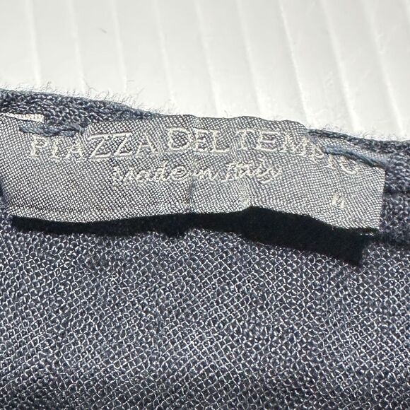 Piazza Del Tempio Made In Italy 100% Linen Dress Size M Boatneck Ruffle Sleeve - Picture 5 of 11